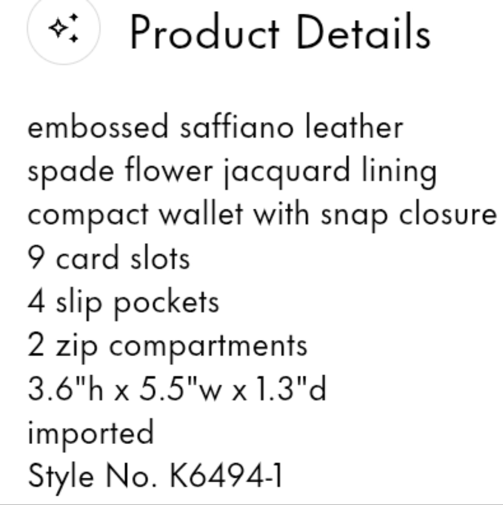 Kate Spade-Spenver Floral Garden Embossed Compact Wallet (Multicolor/ Blue ๐) - Picture 4 of 10